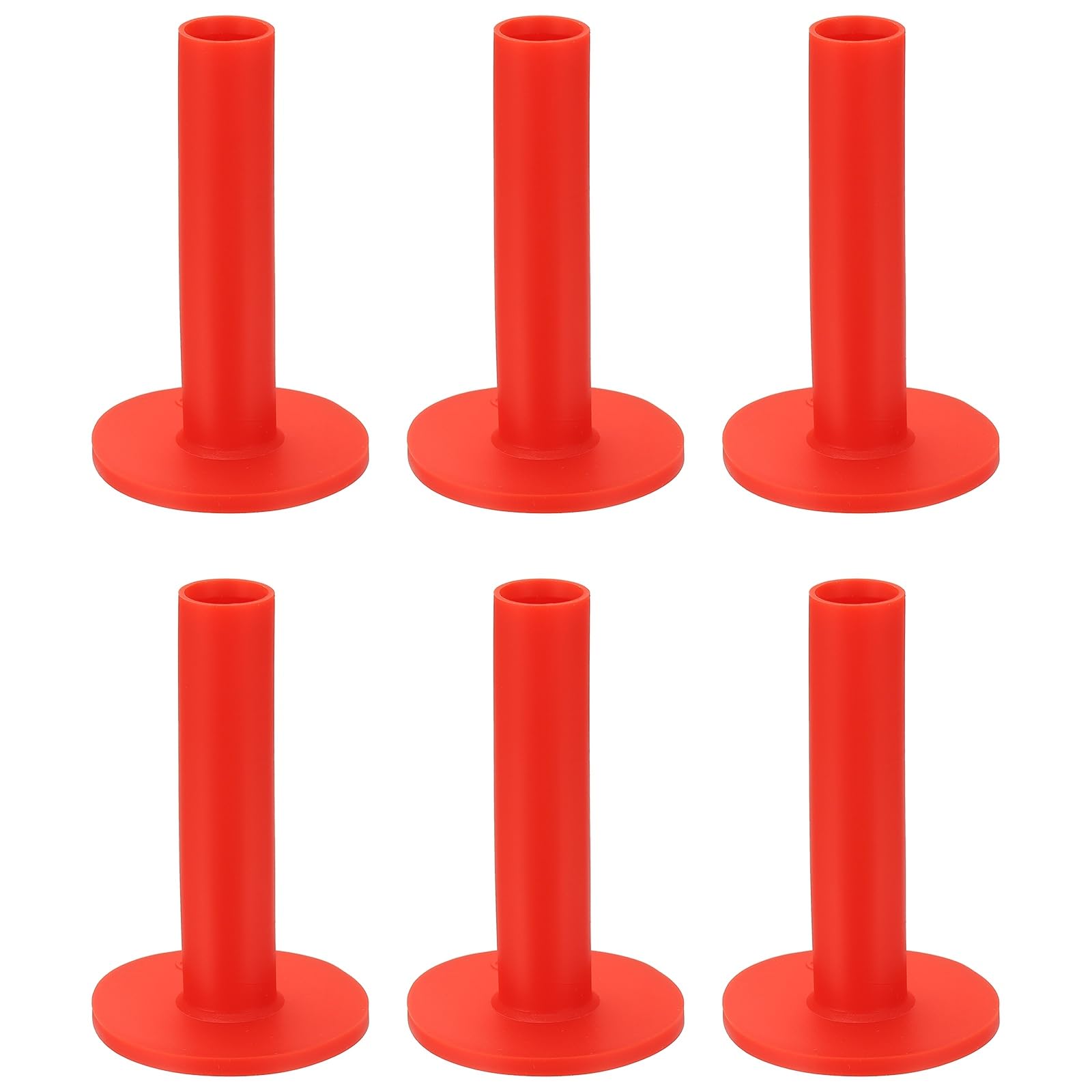 YELARXI Rubber Golf Practice Tee, Driving Tee 3.3 Inch & 6 Pack & Rubber & Red-Fitting for (Indoor/Outdoor/Golf Hitting Mats/Courses/Backyards/Lawns) — image 1
