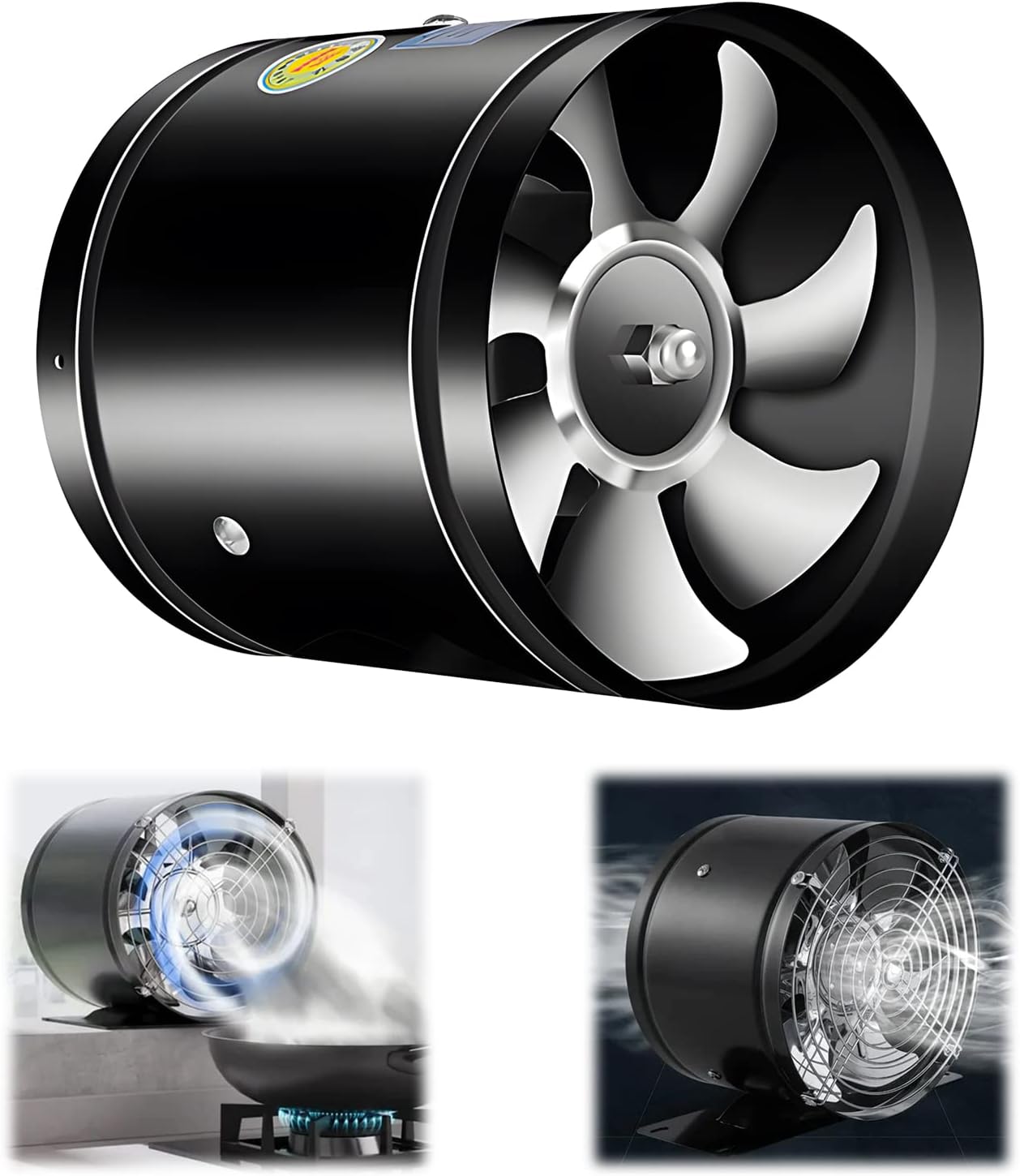 Multifunctional Powerful Mute Exhaust Fan, Duct Fan, Aluminum Alloy