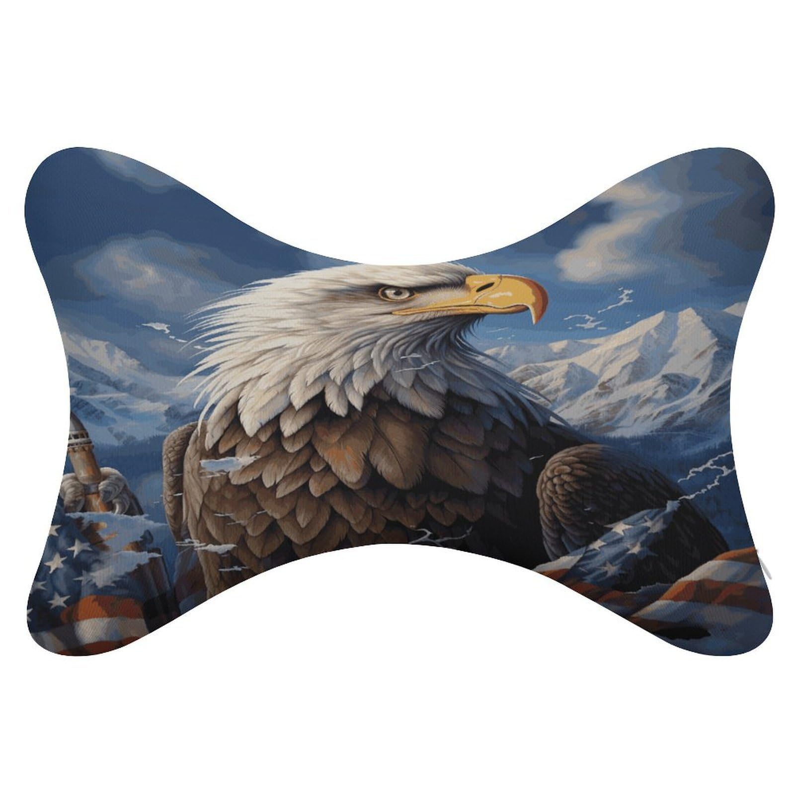 JTREHY 2 Pack Eagle Car Headrest Pillow Memory Foam Car Neck Pillows Soft Comfortable Vehicle Neck Pillows Non-Slip Headrest Cushion Universal Car Pillow for Neck Pain Relief