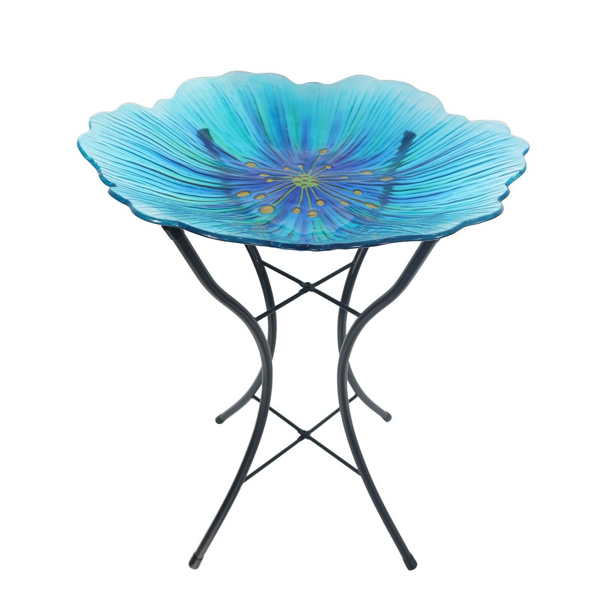 Briarwood Lane Blue Pansy Glass Birdbath