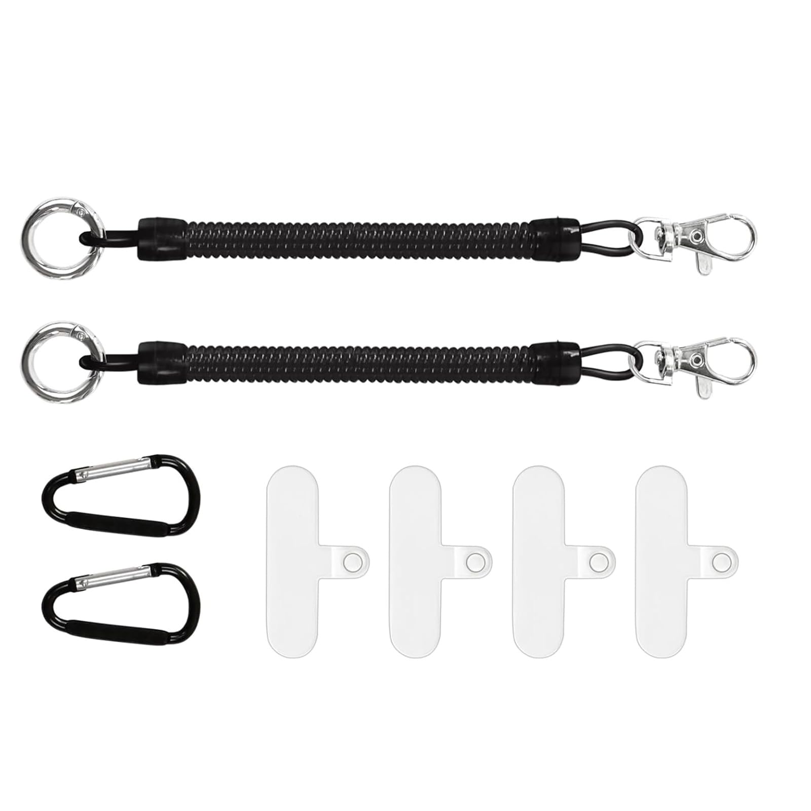 alloneslife Anti Lost Phone Lanyard Tethers for Most Cellphone Retractable Stretchy Strap with Patches & Carabiner for Outdoor Phone Lanyard