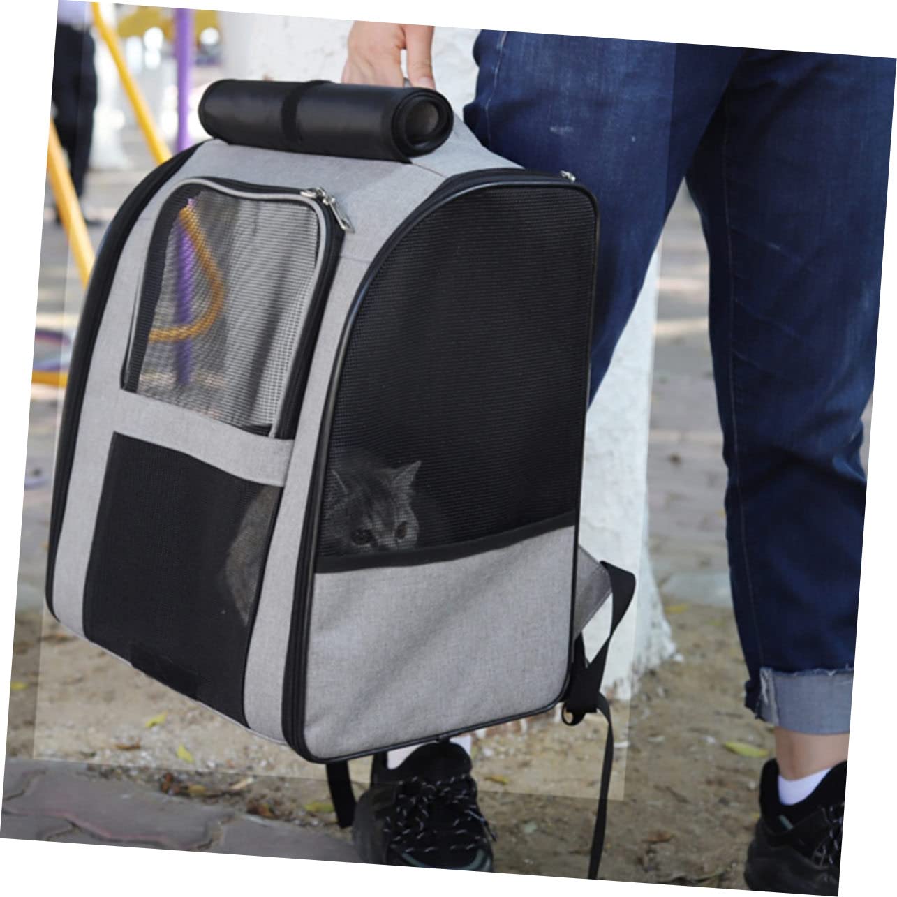 DECHOUS Katzentragetasche Für Haustiere Haustierrucksack Mit Atmungsaktivem Design Tragbare Haustier-reisegepäck Verstellbare Schultergurte Für Stabilität Langlebiges Material Für Sicheres