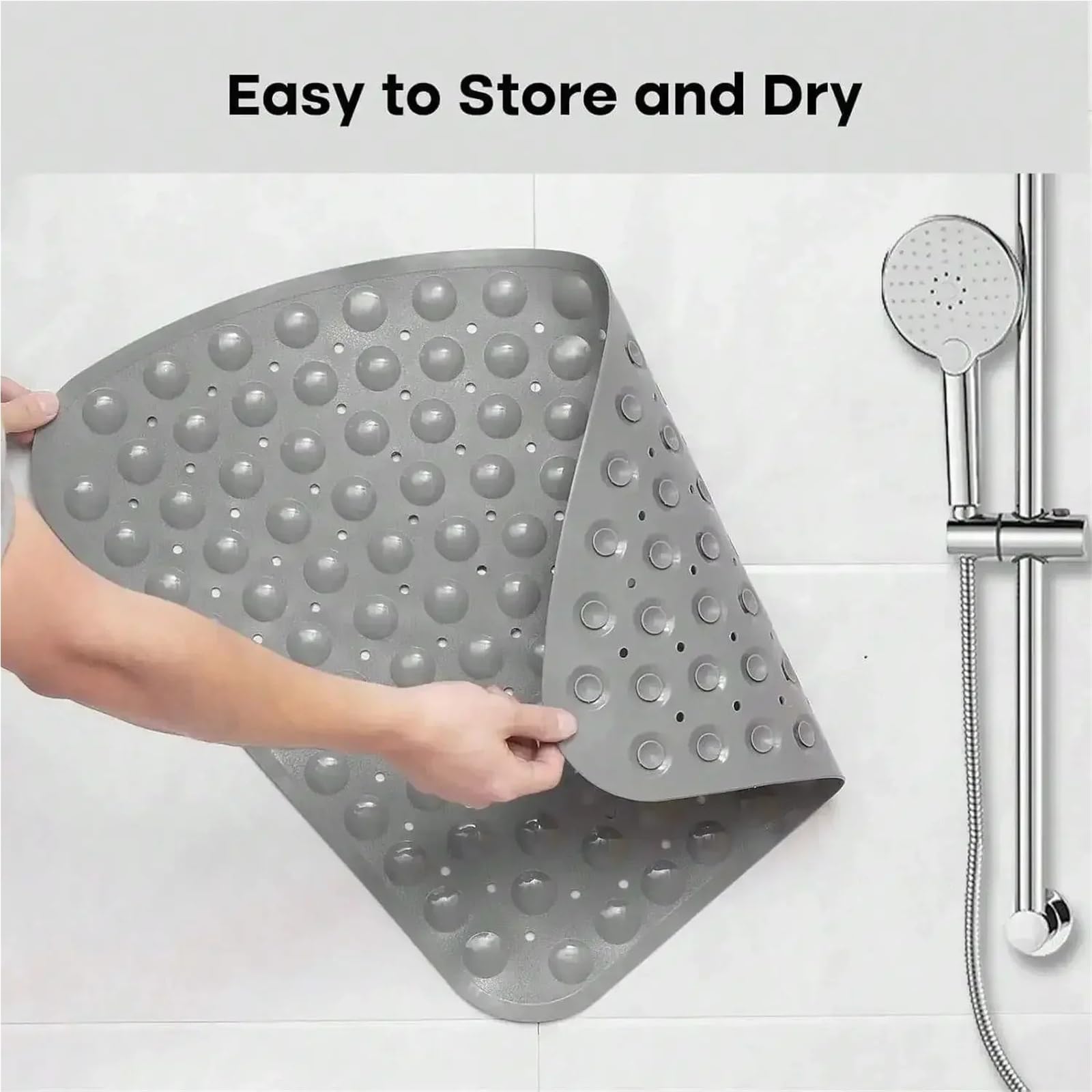 Tappeto Antiscivolo Vasca Ventose for tappetino doccia antiscivolo triangolari da 54x54 cm(Black)