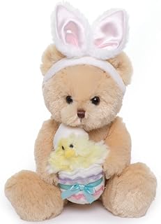 Bearington Collection Beary Eggstra The Teddy Bear Plush, 9 Inch Bear Stuffed Animal