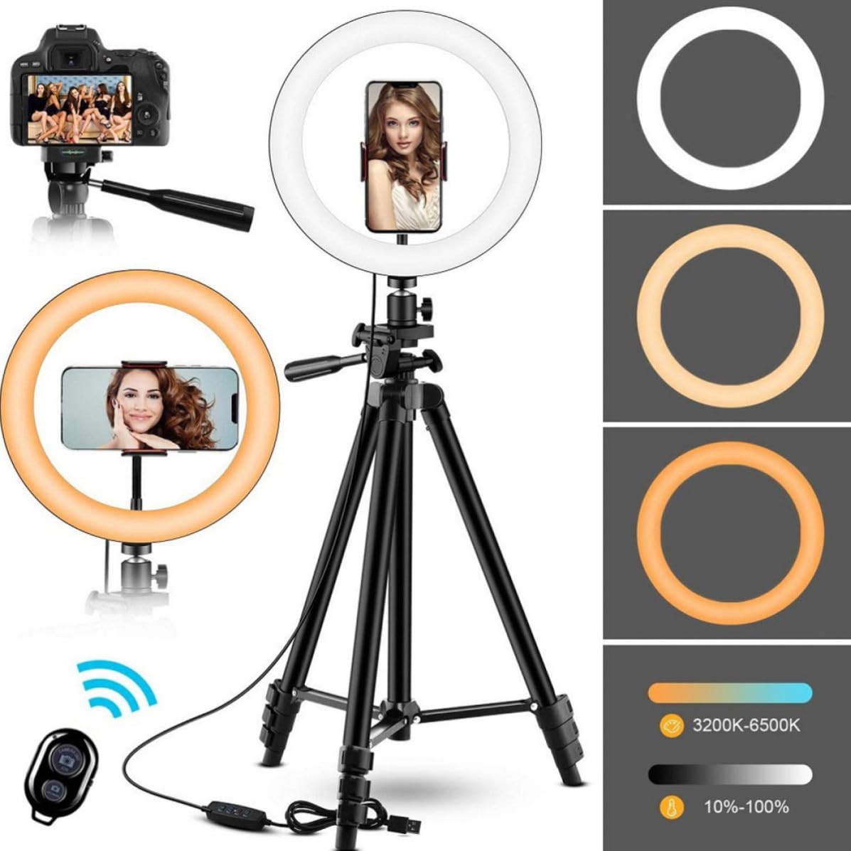 Lampada LED ad Anello per Selfie e Fotografia con Treppiede