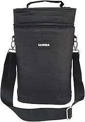 Bolsa Térmica 2 ou 4 Divisórias Wine Bag Porta Vinho Garrafa Taça Transporte Bebida Alça de Ombro (2 divisórias)