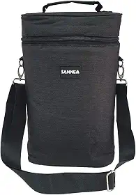 Bolsa Térmica 2 ou 4 Divisórias Wine Bag Porta Vinho Garrafa Taça Transporte Bebida Alça de Ombro (2 divisórias)