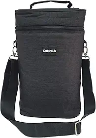 Bolsa Térmica 2 ou 4 Divisórias Wine Bag Porta Vinho Garrafa Taça Transporte Bebida Alça de Ombro