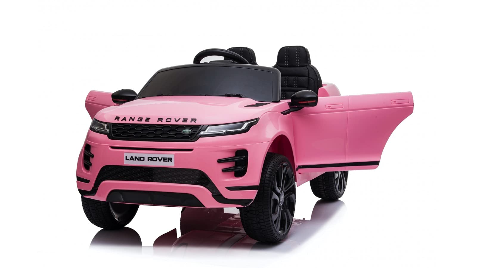 TOYSCAR Macchina Elettrica Per Bambini Range Rover Evoque Full Optional con TAPPETINI INCLUSI Auto Elettrica Per Bambini Telecomandata Sedile In Pelle Porte Apribili Doppio Motore Elettrico 12V (Rosa)