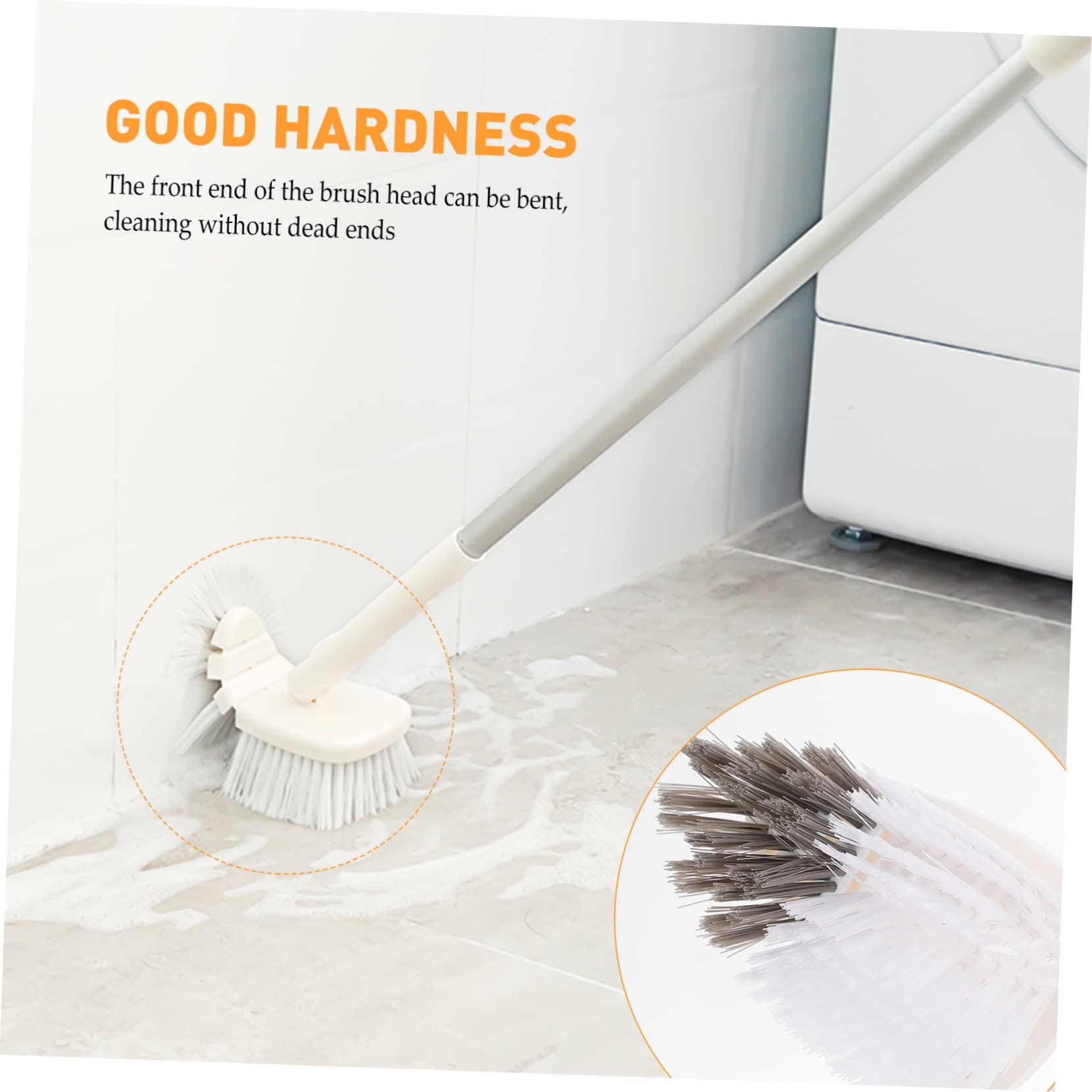 Cepillo de limpieza de bañera de mango largo, cepillo de limpieza multiposición para pared y suelo, diseño ergonómico para fregar sin esfuerzo