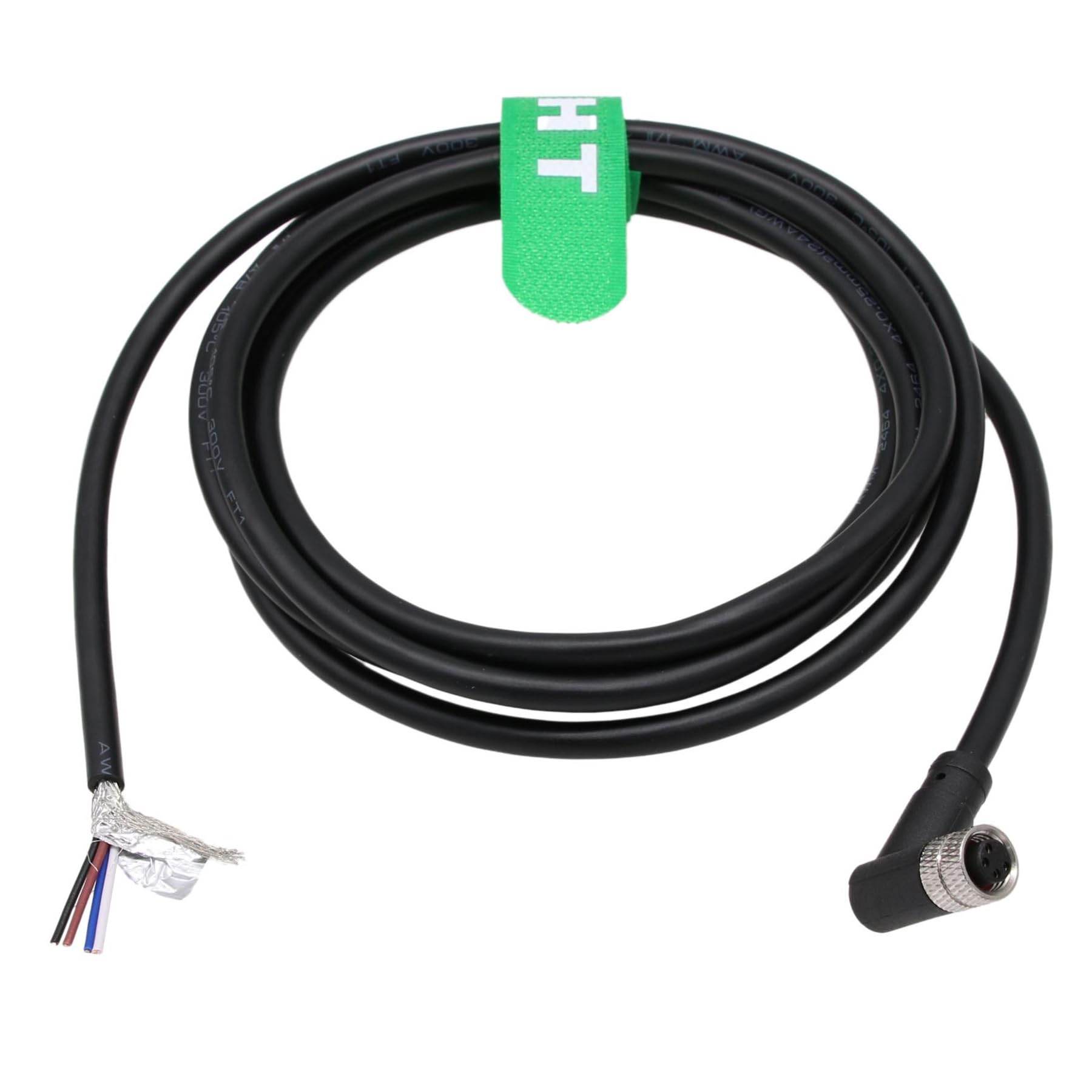 HangTon Actuator Sensor Electrical Power Cable M8 4-Pin Female Open Wire for Keyence Automation Control Field Device Switch Shielded PVC 10m