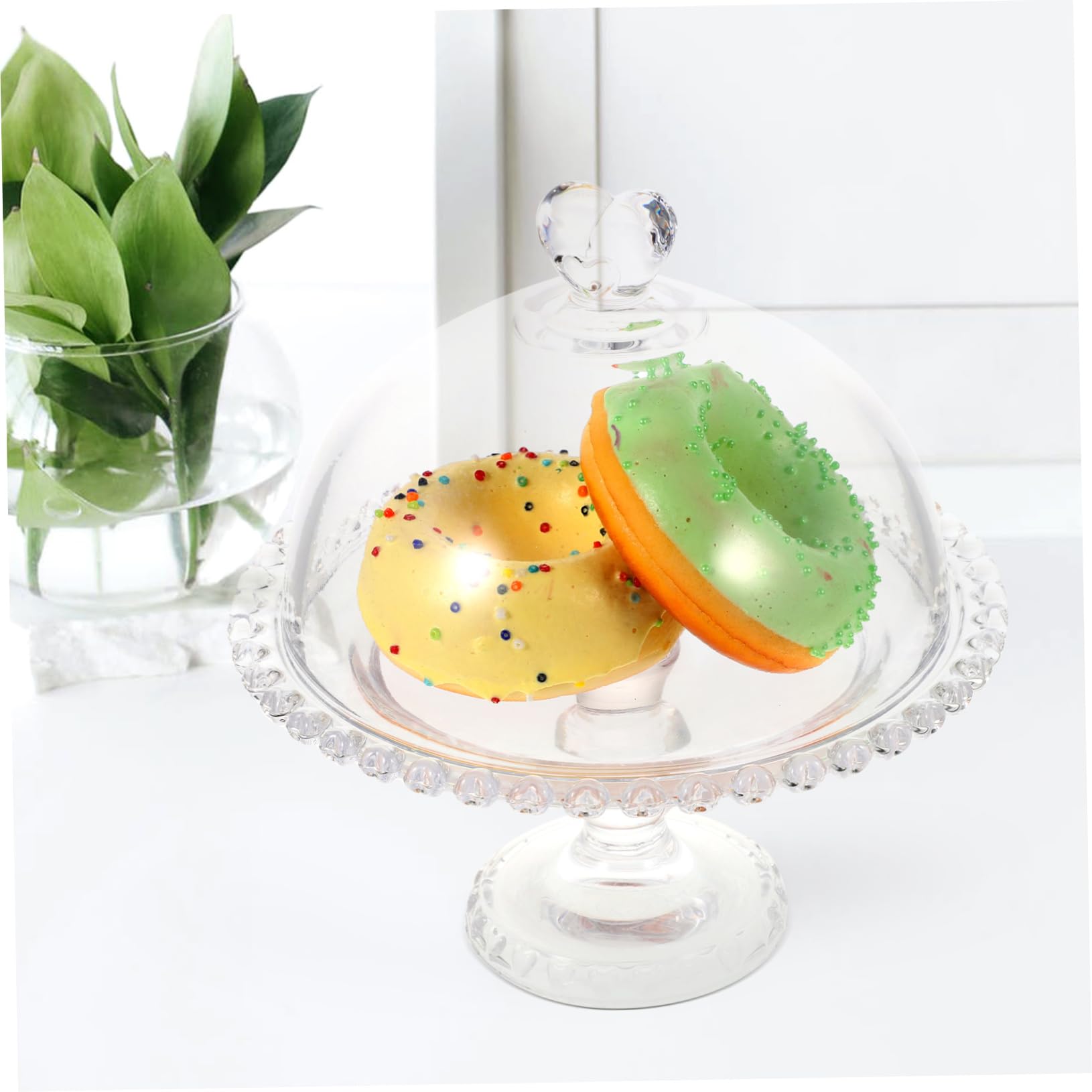 Kuchenkuppel aus Glas, 1 Satz, Transparente Dessertabdeckung mit Griff