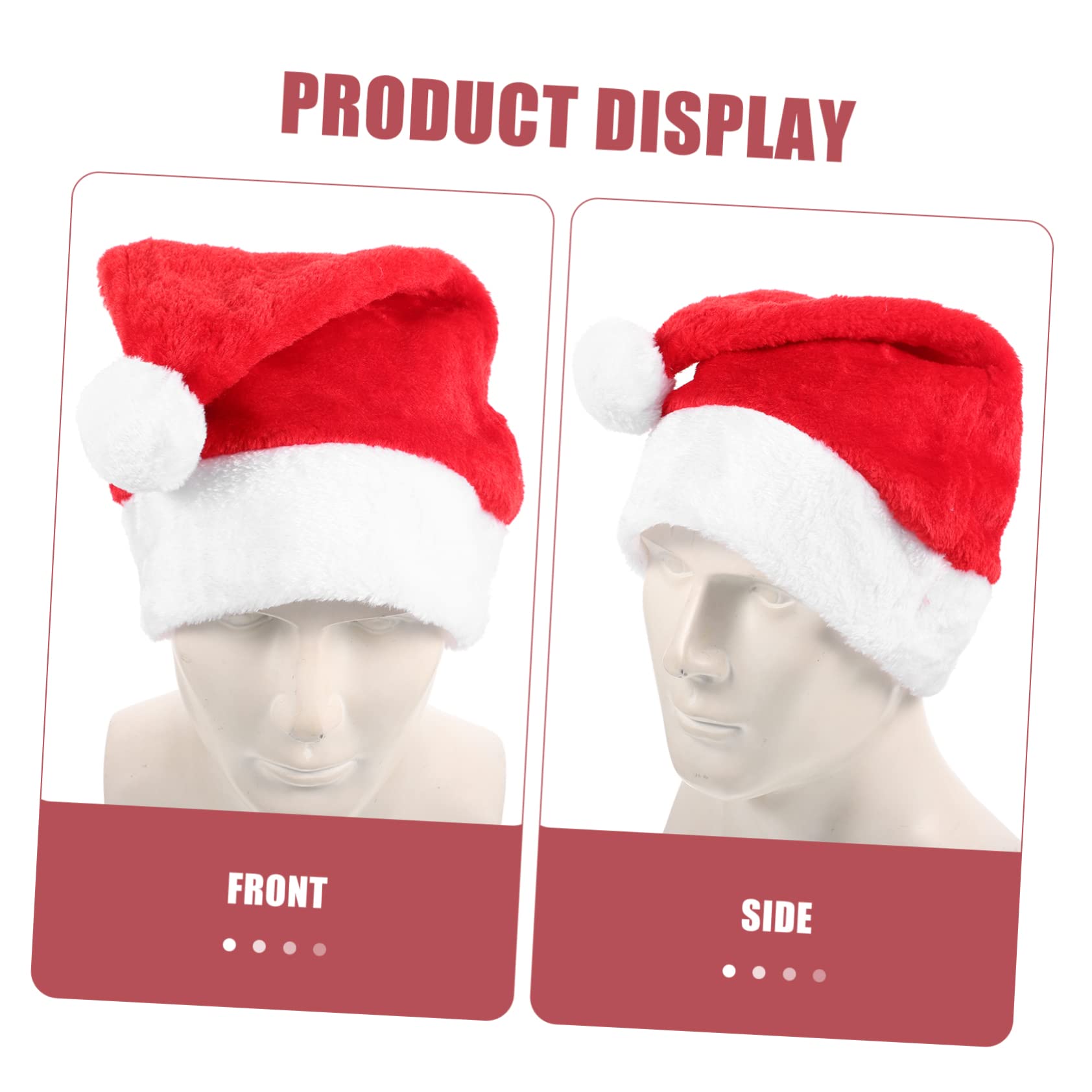 Cabilock 5 Piezas Gorro De Papá Noel De Felpa Gorros De Santa Navideños Sombreros Para Hombres Gorro De Papa Noel Para Sombrero De Navidad De Peluche Gorros Navideños Rojo Felpa Corta