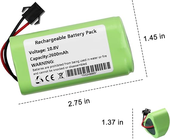 Battery Replacement for Vactidy T6 T7 T8 Robot Vacuum Cleaner 10.8V 2600mAh | 28.08Wh Model: Vactidy LS001-02 Battery Pack