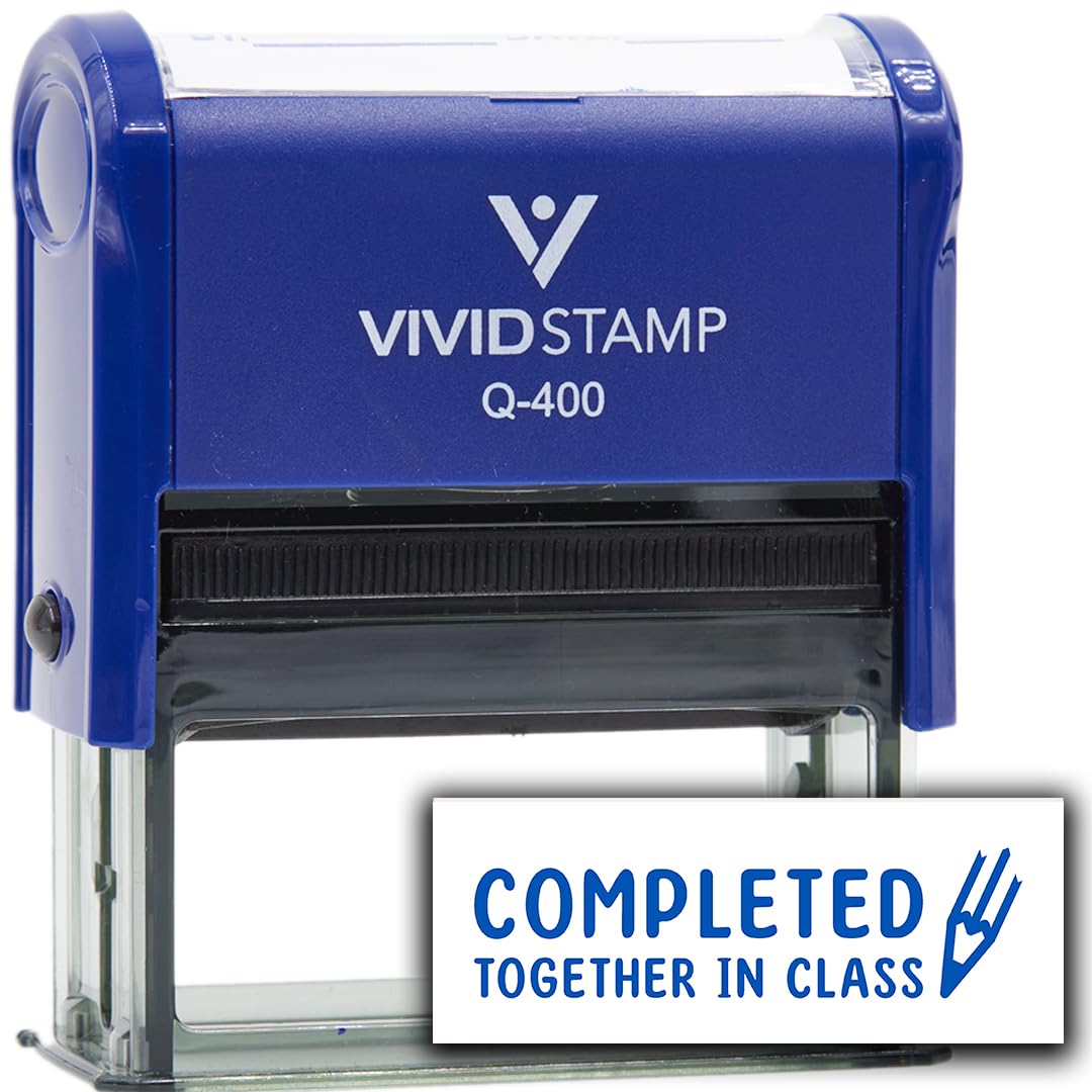 Vivid Stamp Timbri di gomma autoinchiostranti completati insieme in classe per la classificazione (inchiostro blu) - Q-400