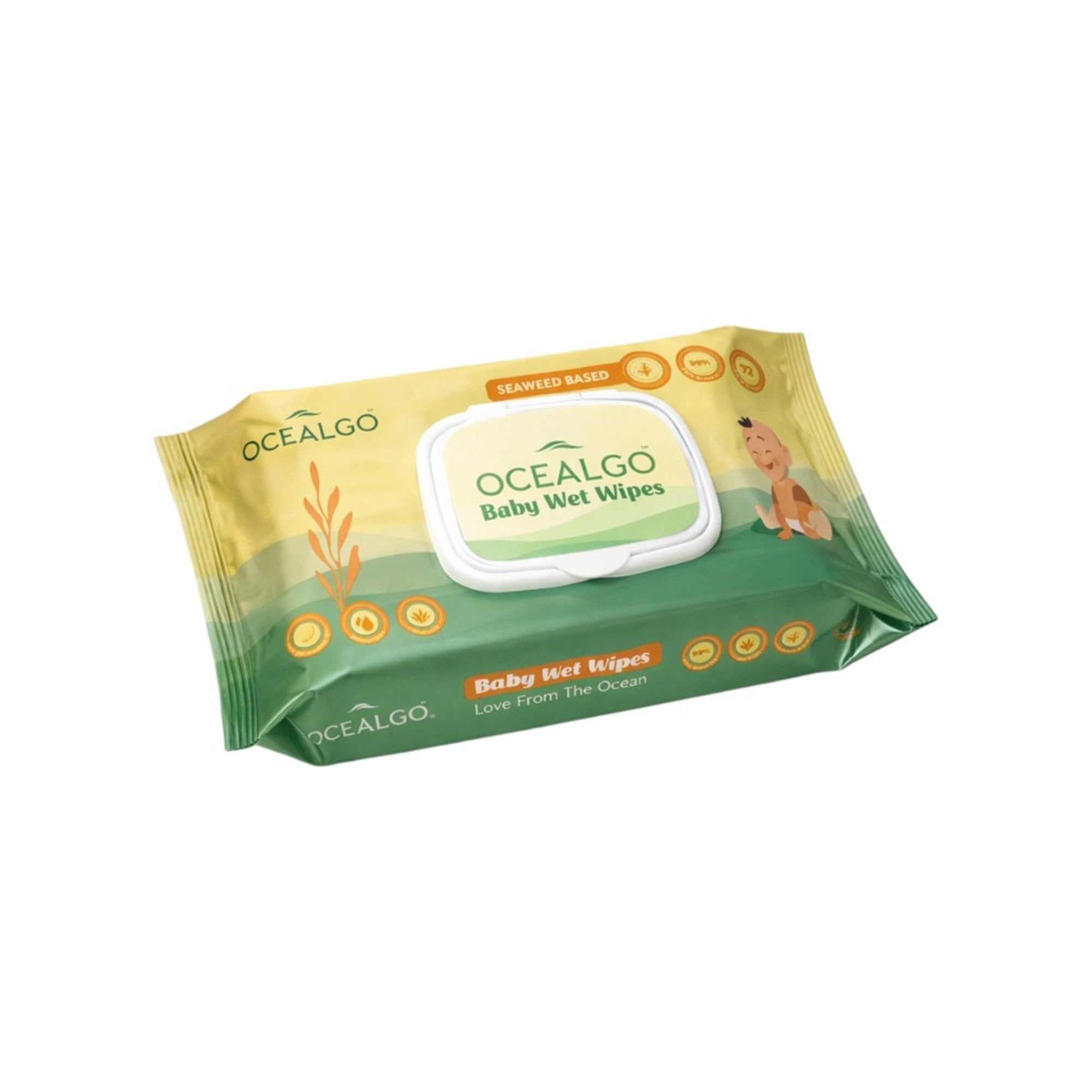 Deep Marine Seaweed Moisturizing Wet Wipes | Hydrating & Gentle Skin Cleansing Wipes for Face & Body, Daily Use-image-1