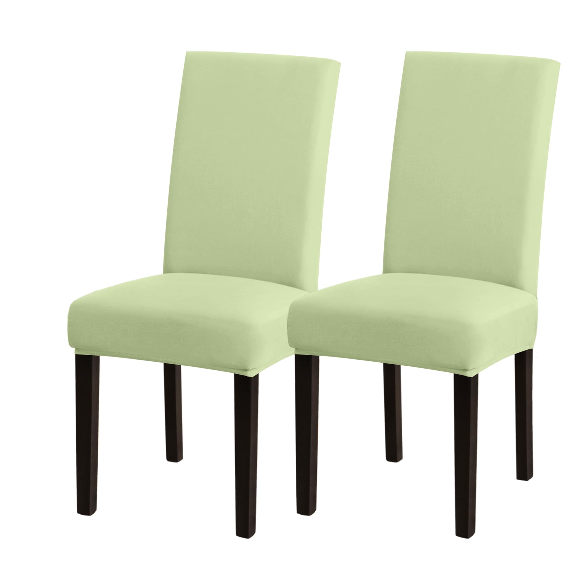 Sufdari Chair Covers 2 Green,Stretch Dining Chair Covers, Spandex seat Covers for Dining Chairs,Elastic Washable Chair Protectors for Dining Room,Hotel,Restaurant,Banquet (2, Green)