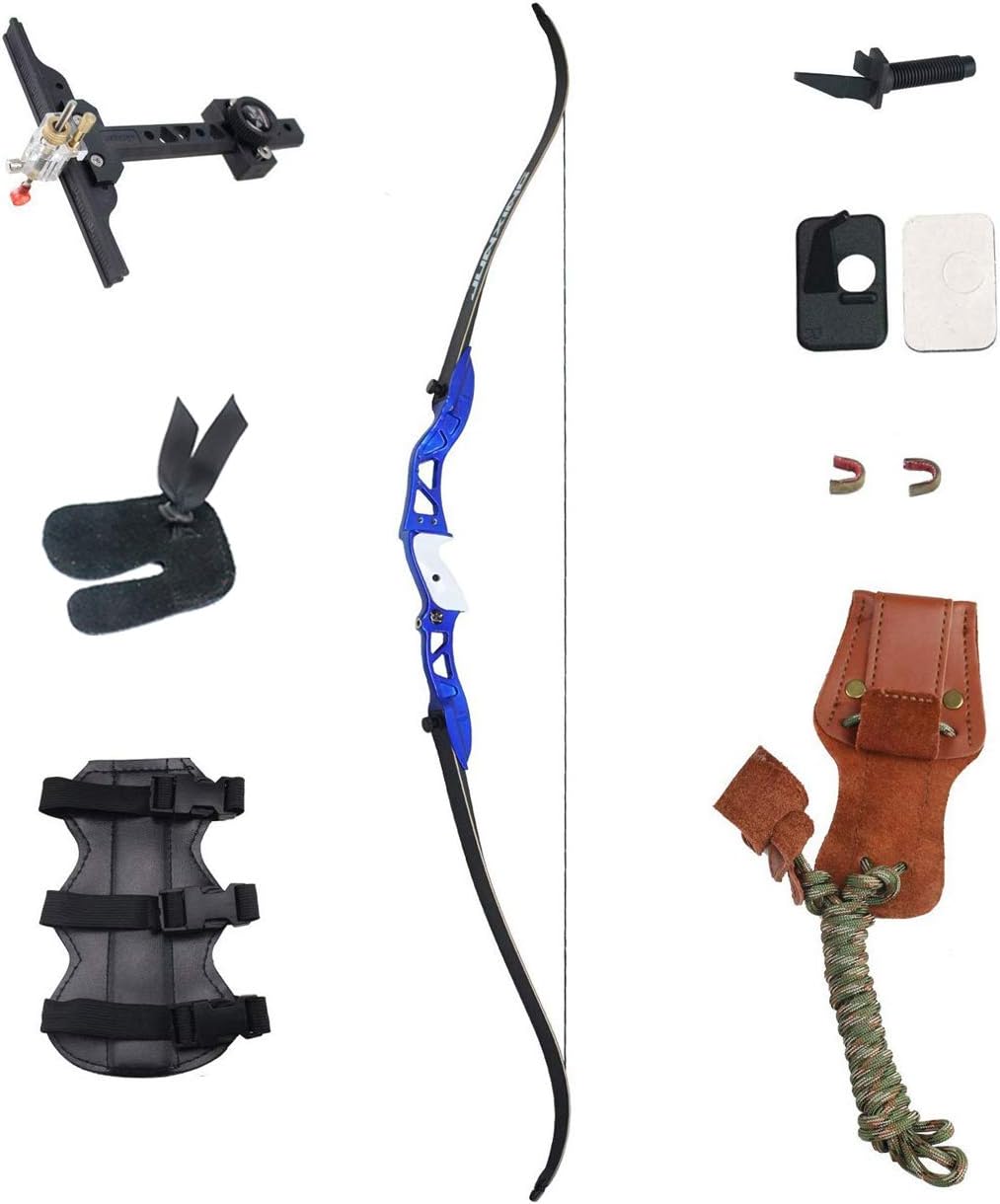 66" Metal Riser Takedown Recurve Bow Adult Archery Competition Athletic Bow Weights 20 22 24 26 28 30 32 34 36 LB Right Handed Archery Kit