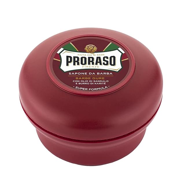 Proraso Sapone Da Barba Mydło do Golenia, 150ml | Odżywczy, z drzewem sandałowym i masłem shea, proces gorących mydłów, do grubej brody, wyprodukowano we Włoszech