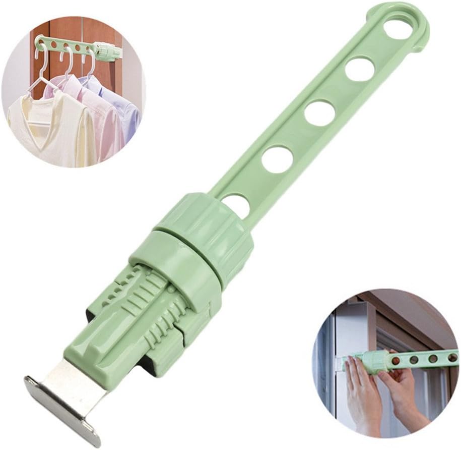 PROTECT CLOTHES Clothes Rack Wall Mount, PYC Over the Door Clothes Hanger, Space Saving Small Laundry Rack for Drying or Hanging, Ideal for Using in Bedroom, Bathroom and Closet(Green)