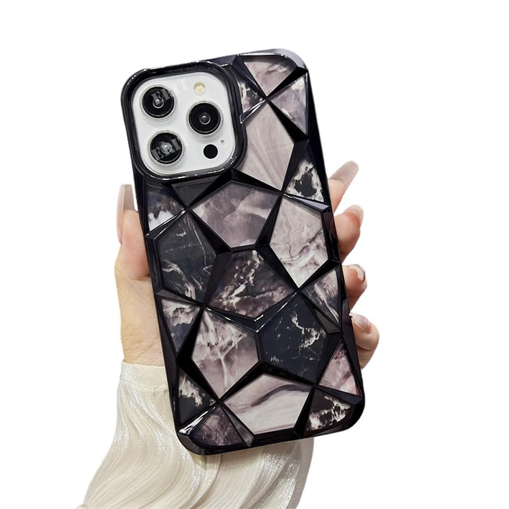 ERIT Stylish Girls Back Cover | Marble Design Diamond Look | Flexible Silicone Fancy Gilitier Case for iPhone 11 Pro Max (Black) (B0CYX87PRT) Amazon Price History, Amazon Price Tracker