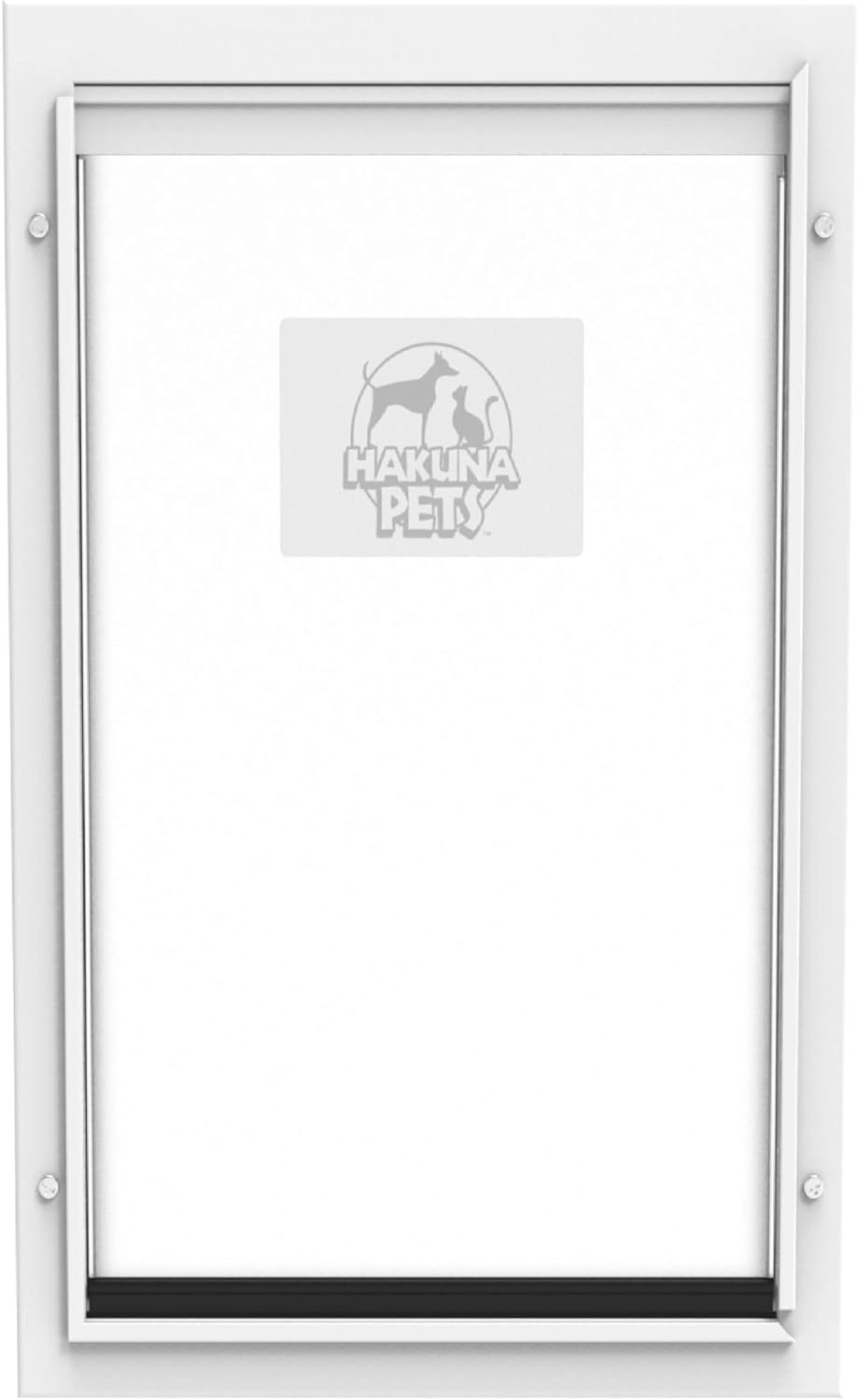 Hakuna Pets Deluxe Aluminum Pet, Cat and Dog Door with 2-Way Locking Panel for Screens, Doors and Walls up to 2.8" Thick, X-Large, White - Amazon product rated Grade B