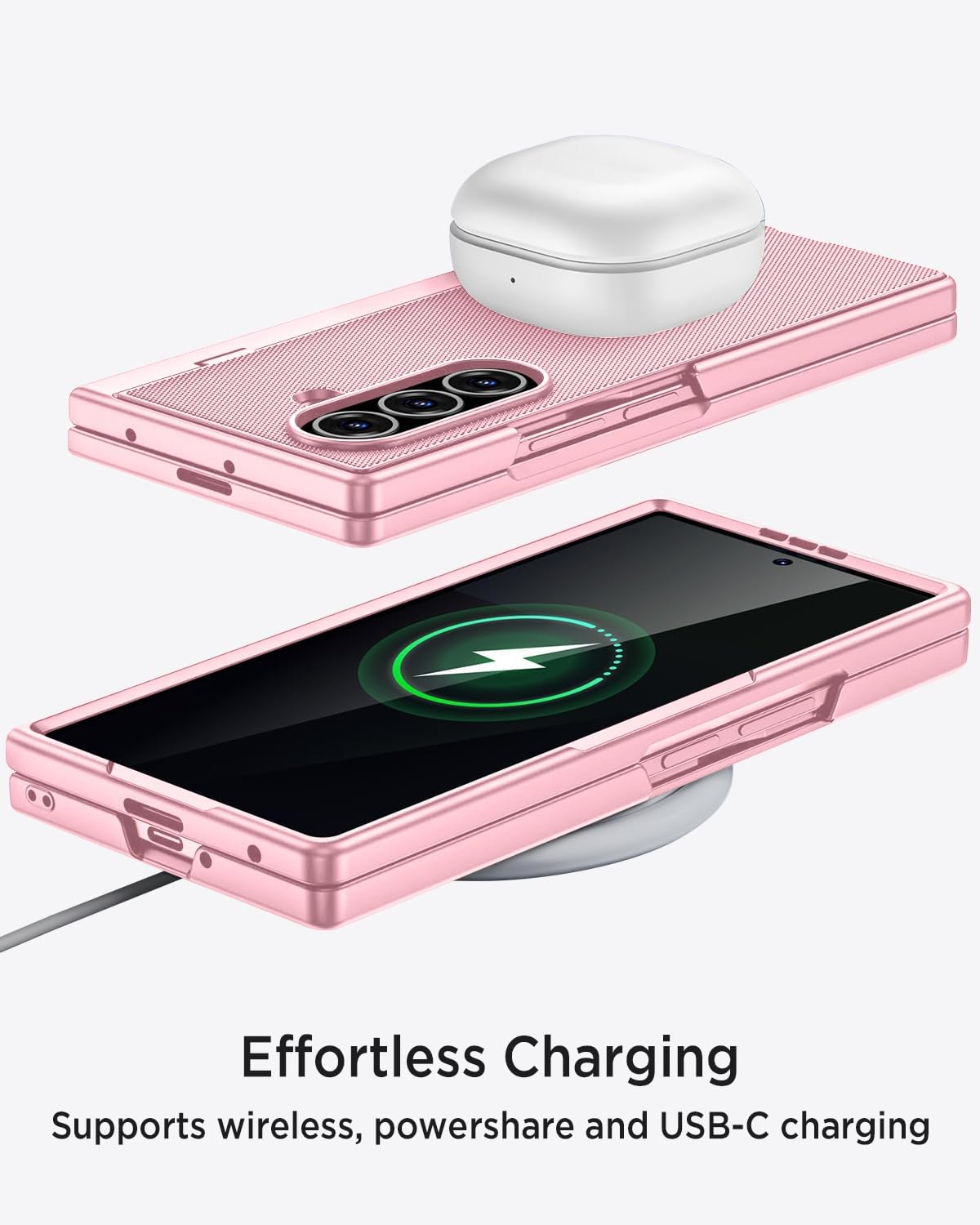 Miimall for Samsung Galaxy Z Fold 7 Case with S Pen Holder Slot [Military Grade Drop][Built-in Clear Screen & Kickstand] Slim Thin Protective Phone Case for Galaxy Z Fold 7 5G Cover Stylus Pink - Image 7