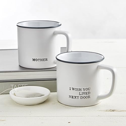 Miniatura 5 de Santa Barbara Design Studio - Tazas de café en blanco y negro con diseños cara a cara, taza de cerámica, 16 onzas, Mornin' Darlin'