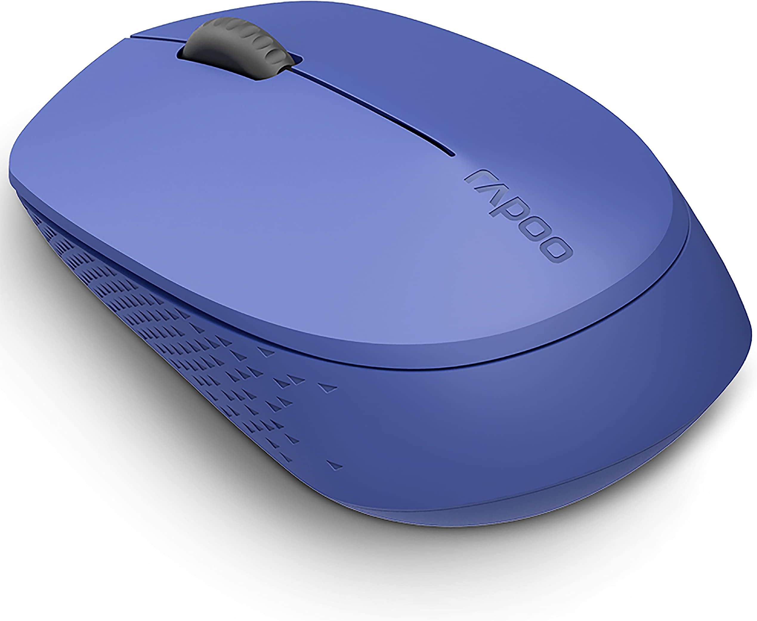 Wireless Optical Mouse Multi-Mode Silent"M100" (Bluetooth, Computer Mouse, Design, with Buttons and Scroll Wheel) Blue