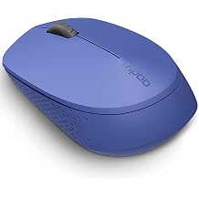 RAPOO M100 2.4GHz & Bluetooth 3 / 4 Quiet Click Wireless Mouse Blue - 1300dpi Connects up to 3 Devices, Up to 9 months Battery Life