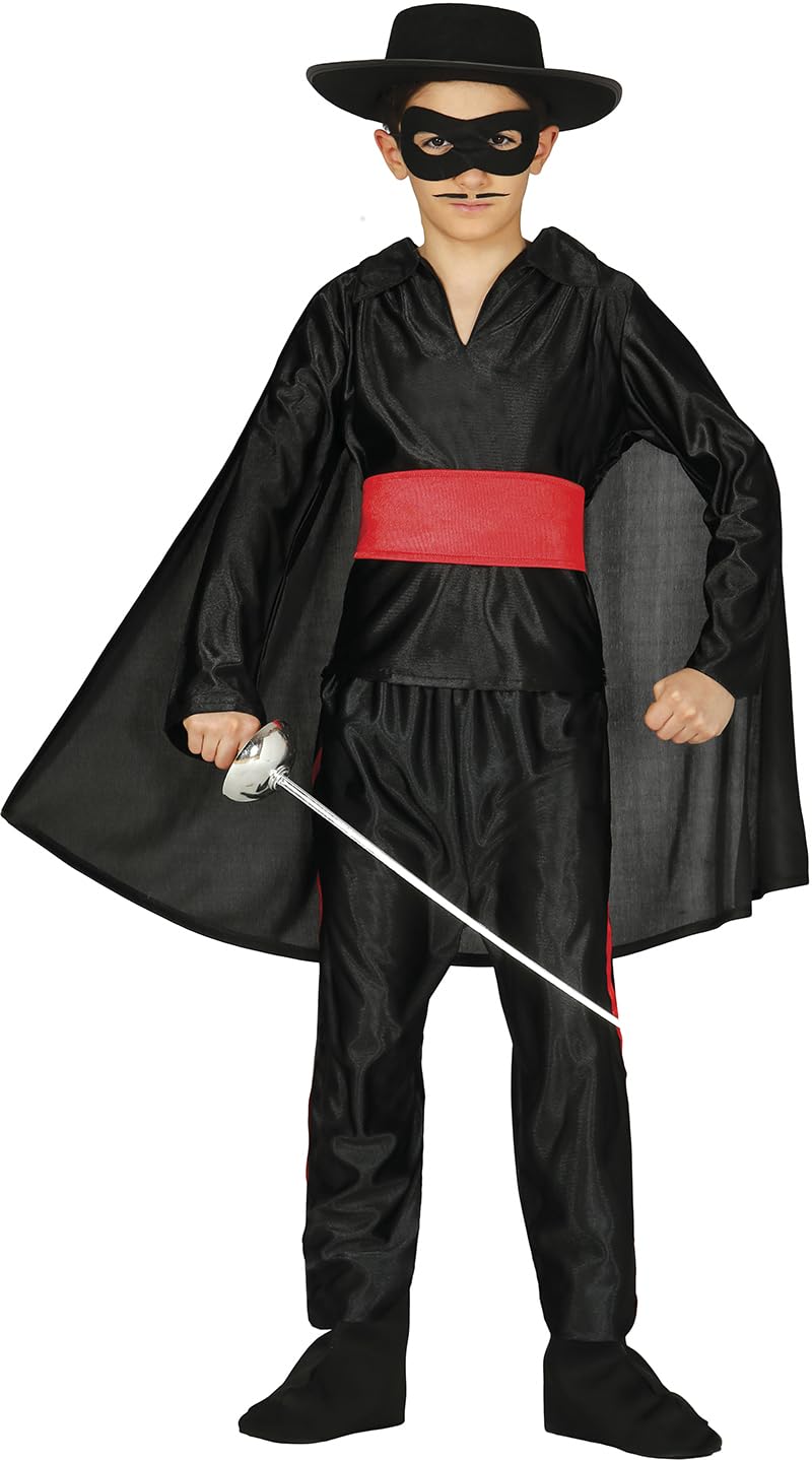 FIESTAS GUIRCA Zorro costume with cape for boys