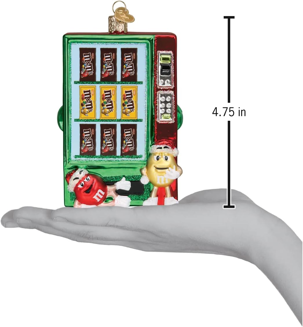 Old World Christmas M&M'S Vending Machine Glass Blown Ornament for Christmas Tree, Handcrafted Holiday Decoration, M&Ms Collection - Image 4