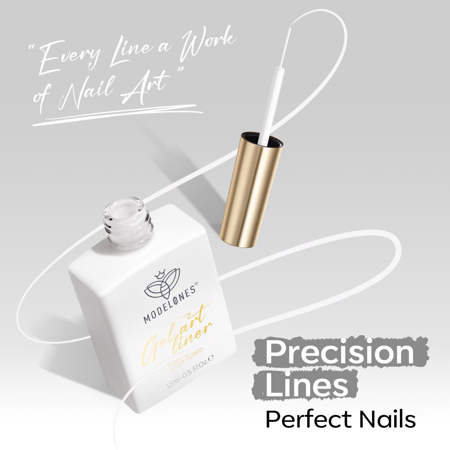modelones Gel Polish Nail Art Liner Set 2 Colors Red Brown Gel Nail Polish For French Tip Swirl Painting Soak Off Built in Thin Brush Nail Designs Gift For Women