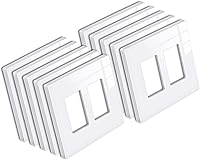 Vista 9 de BESTTEN Placa de pared sin tornillos de 5 segmentos, cubierta de enchufe decorador, placa decorativa para interruptor, serie blanca nieve brillante