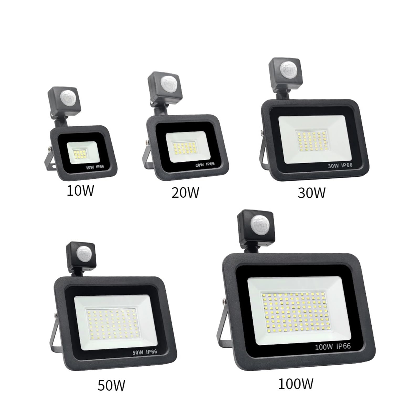 Reflektor LED Z Czujnikiem Ruchu PIR Na Ścianę Zewnętrzną Biały 100W 50W 30W 20W 10W Lampy Wodoodporne Ogród LED Reflektor Zewnętrzny(COLD WHITE_100W)