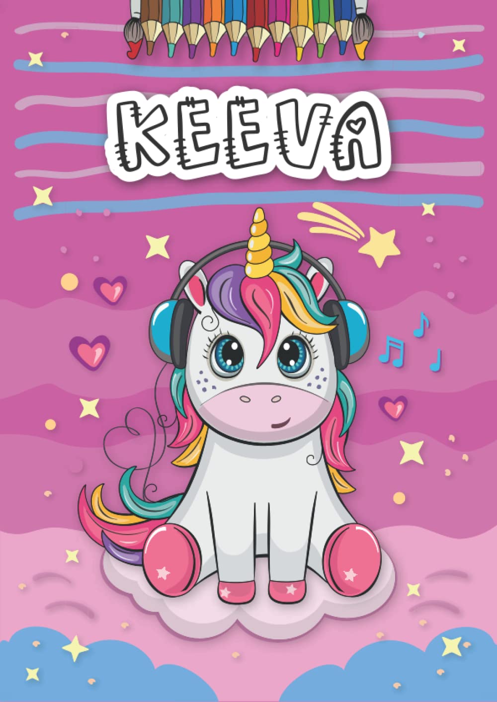 Independently published Keeva: Personalized Coloring Book for Keeva | Theme: Unicorn | Birthday gift for girl, daughter ... | Ages: 4-8 | 25 unicorn designs with name Keeva, Large size A4 (ca. 8.5 x 11 inches)