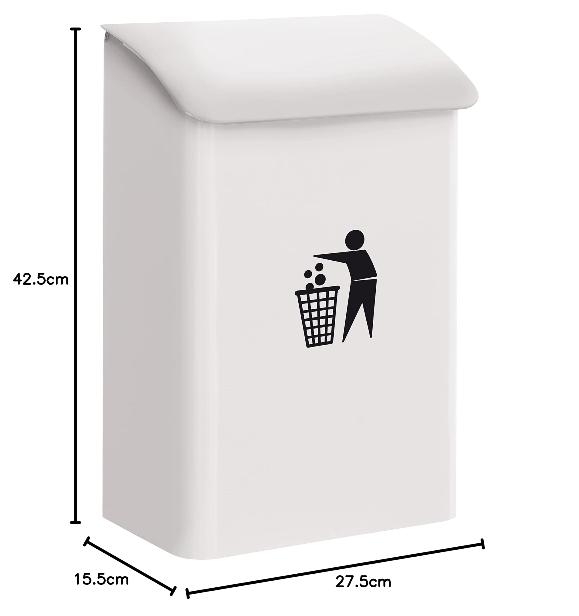 Arregui M283312 - Papelera de pared blanca