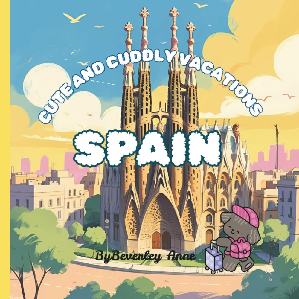 Cute and cuddly vacations go to Spain: Educational and fun colouring pages of our cute adventurers exploring the world.