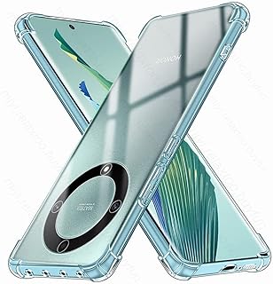 جراب حماية من بورتوني متوافق مع موبايل هونر X9a 5G غطاء ممتص للصدمات السيليكون المرن ومضاد للخدش البولي يوريثين الحراري كاملة للكاميرا مصمم لهاتف هواوي X9a 5G شفاف