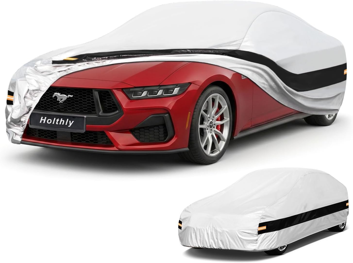 10 Layers Car Cover Custom fit for Ford Mustang/Shelby (1964-2026) Waterproof All Weather for Automobiles, Outdoor Full Cover Rain Sun UV Protection.Silver