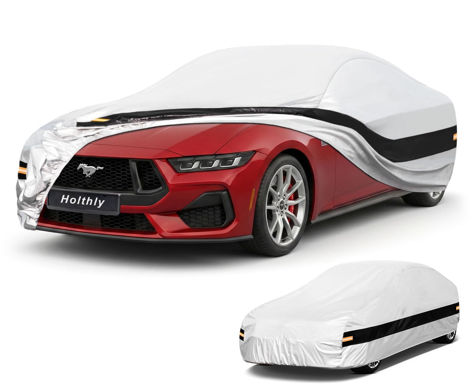 10 Layers Car Cover Custom fit for Ford Mustang/Shelby (1964-2026) Waterproof All Weather for Automobiles, Outdoor Full Cover Rain Sun UV Protection.Silver