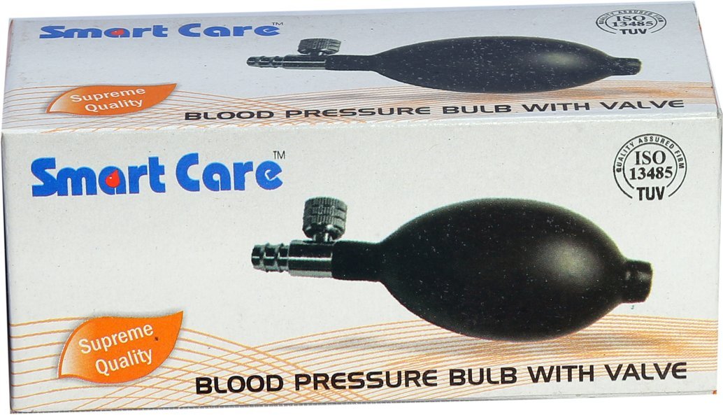 SMARTCARE Wrist Blood Pressure Monitor Bulb With Valve Latex – Black – Accurate and Reliable Replacement Bulb for Your BP Monitor