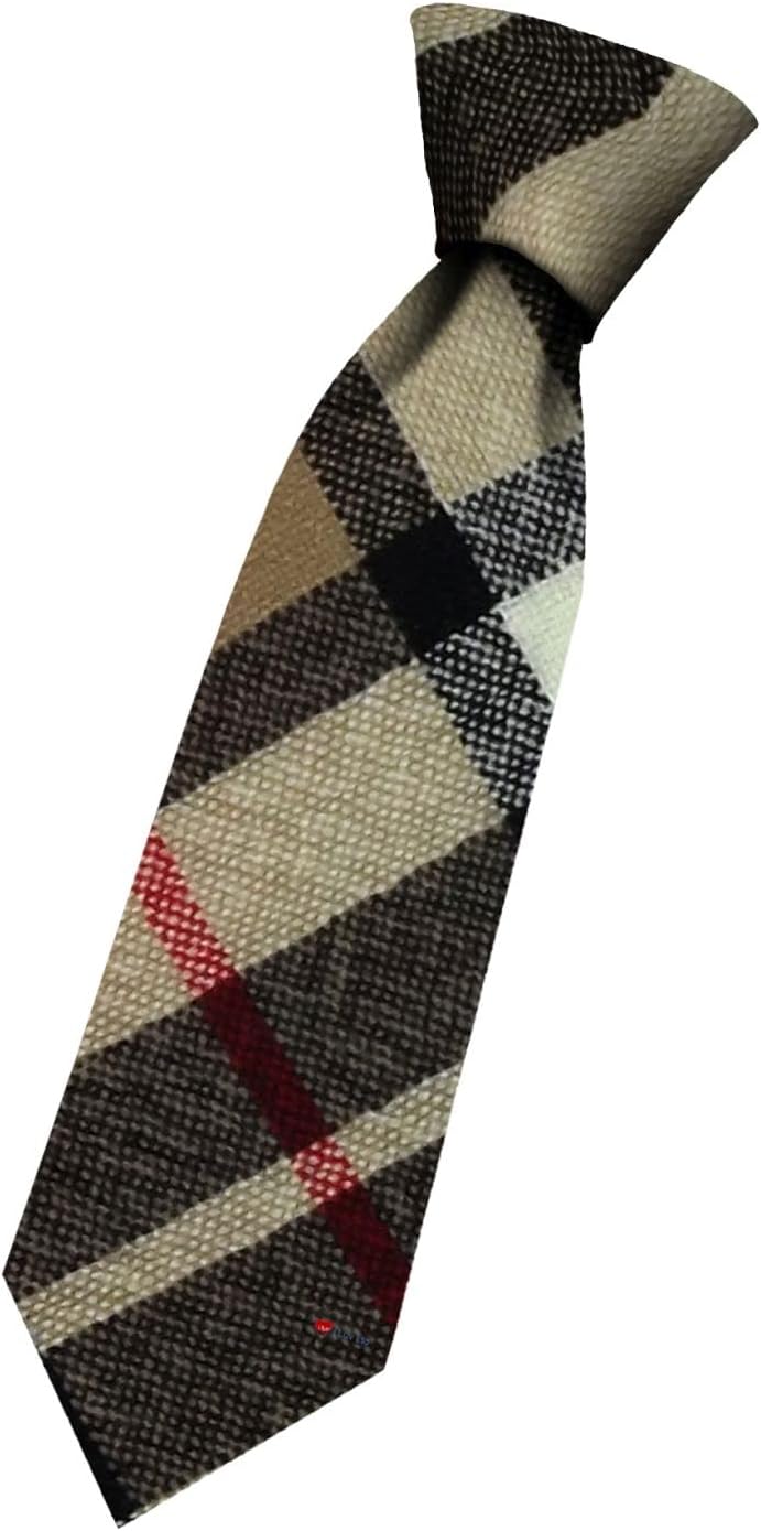 I LUV LTD Boys All Wool Tie Woven And Made in Scotland in Thomson Camel Modern Tartan