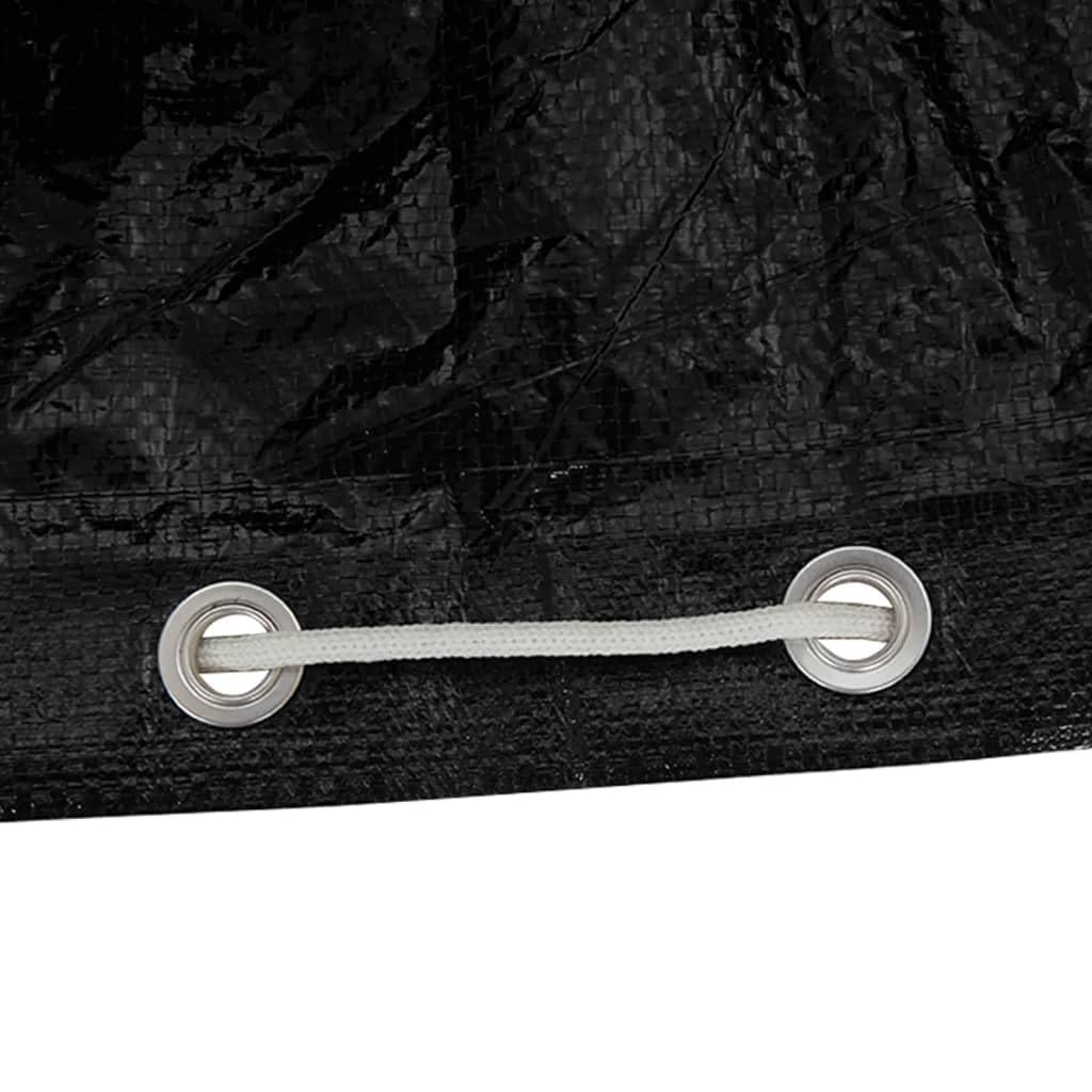Abdeckungen für Gartenbänke 2 Stk schwarz, PE Material 210x70x70/88 cm, 12 Ösen mit Befestigungsseil, wasserfest UV-beständig, wetterfest für Terrasse Balkon Outdoor Lounge Schutz