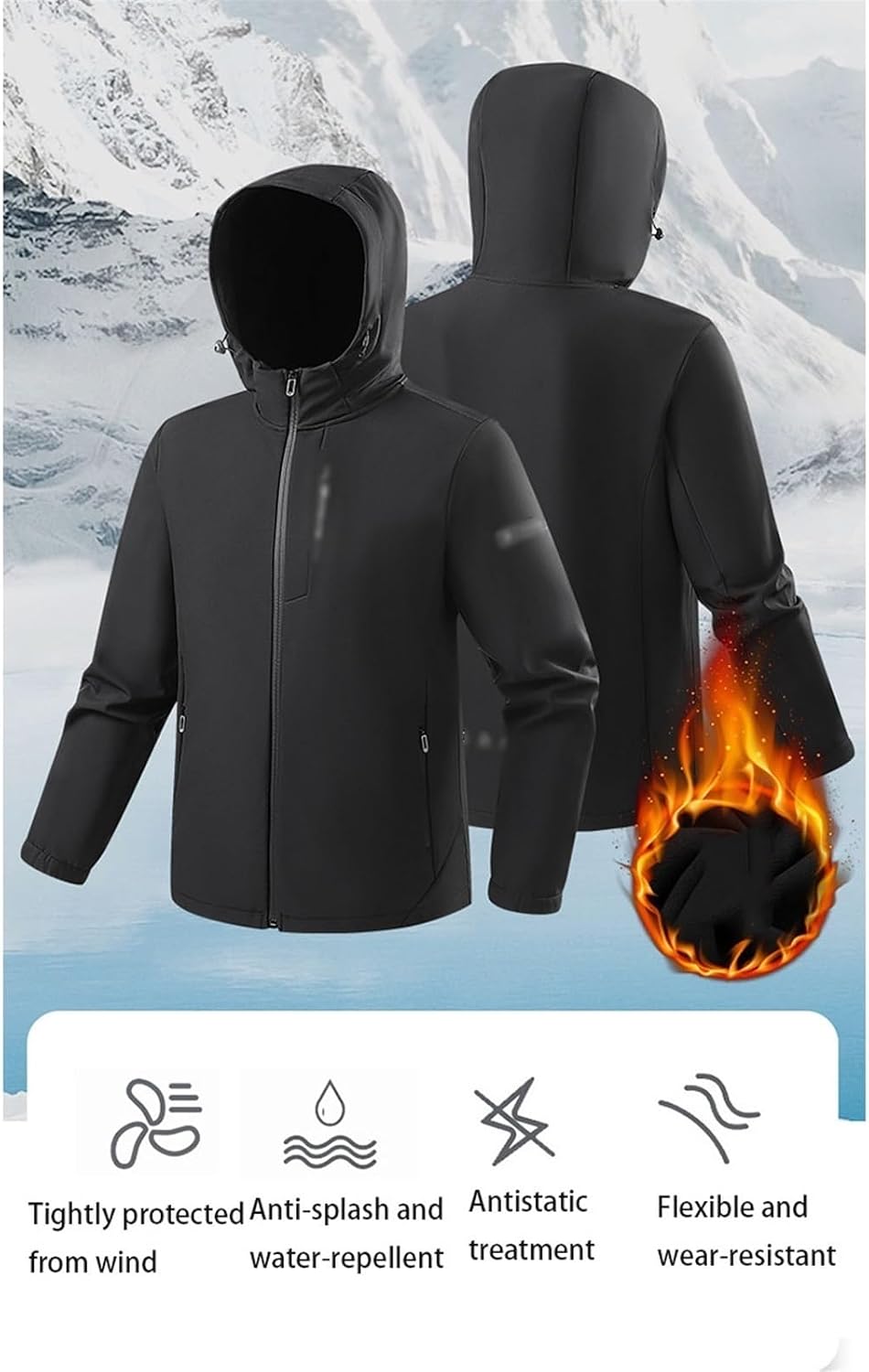 2023 Men Ski Jacket Ski Pants, Mens Winter Waterproof Windproof Hooded 2 Pieces Snowboarding Snowsuits Set