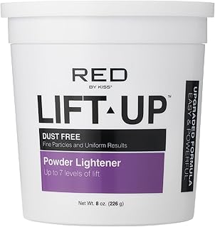 Red by Kiss Lift Up Hair Bleach Powder Lightener, Fine Particles for Easy Mixing & Application, Fast & Accurate Lifting to Levels 7-13, Collagen & Glucose Infused