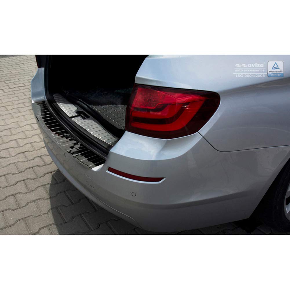 Avisa 2/51016 czarne lusterko ze stali nierdzewnej ochraniacz na zderzak tylny BMW seria 5 F11 Touring 2010-2016 'Ribs', chrom