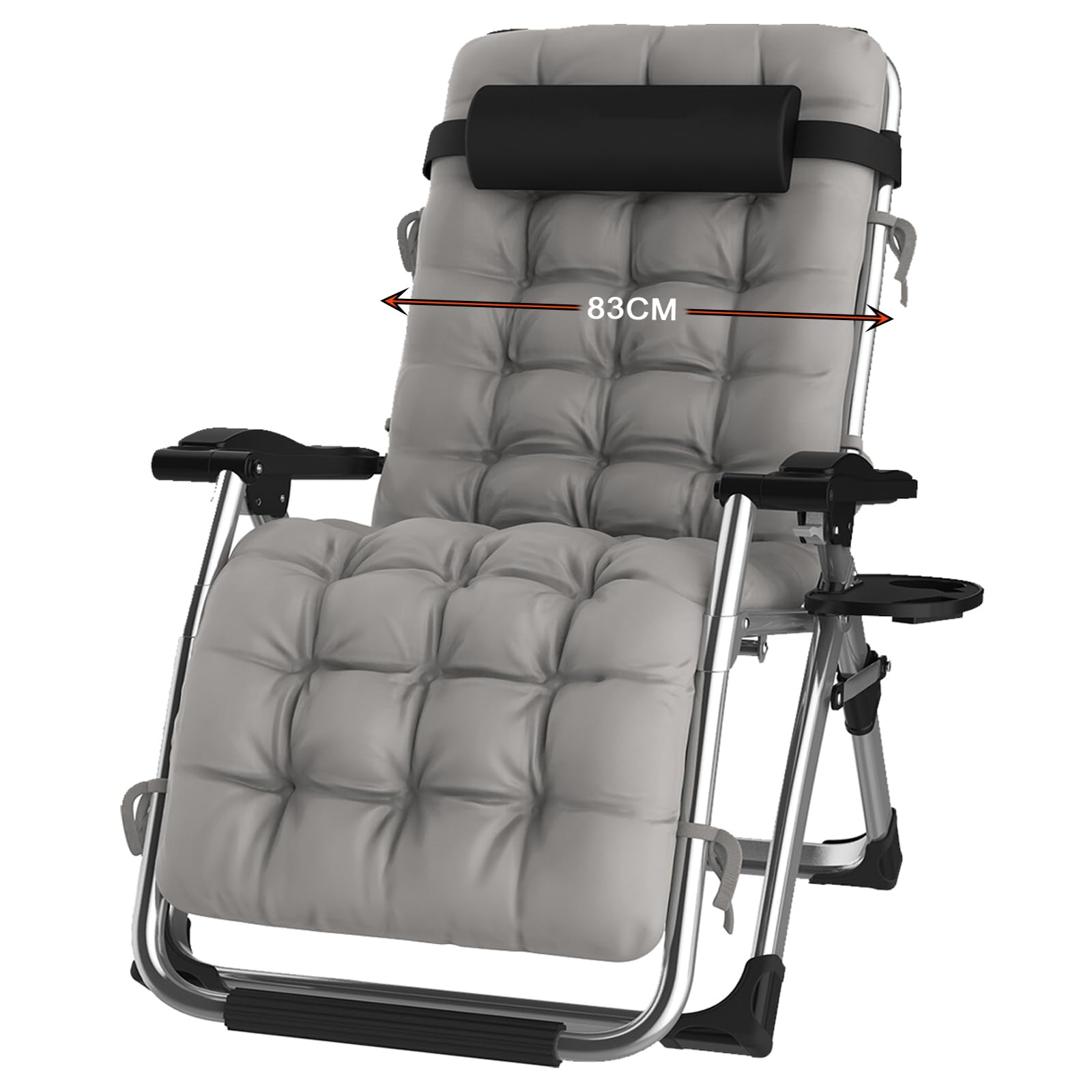 Hengriacly Liegestuhl Klappbar Sonnenliege mit Abdeckung, Gartenliege Relaxliege für Mittagspause Belastbar 240kg Verstellbar RüCkenlehne Gartenstuhl Ergonomisch und Atmungsaktiv (Schwarz)