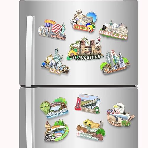 Miniatura 4 de Imán de madera de San Agustín de Estados Unidos para nevera, monumentos 3D, recuerdos coleccionables, decoración hecha a mano 2