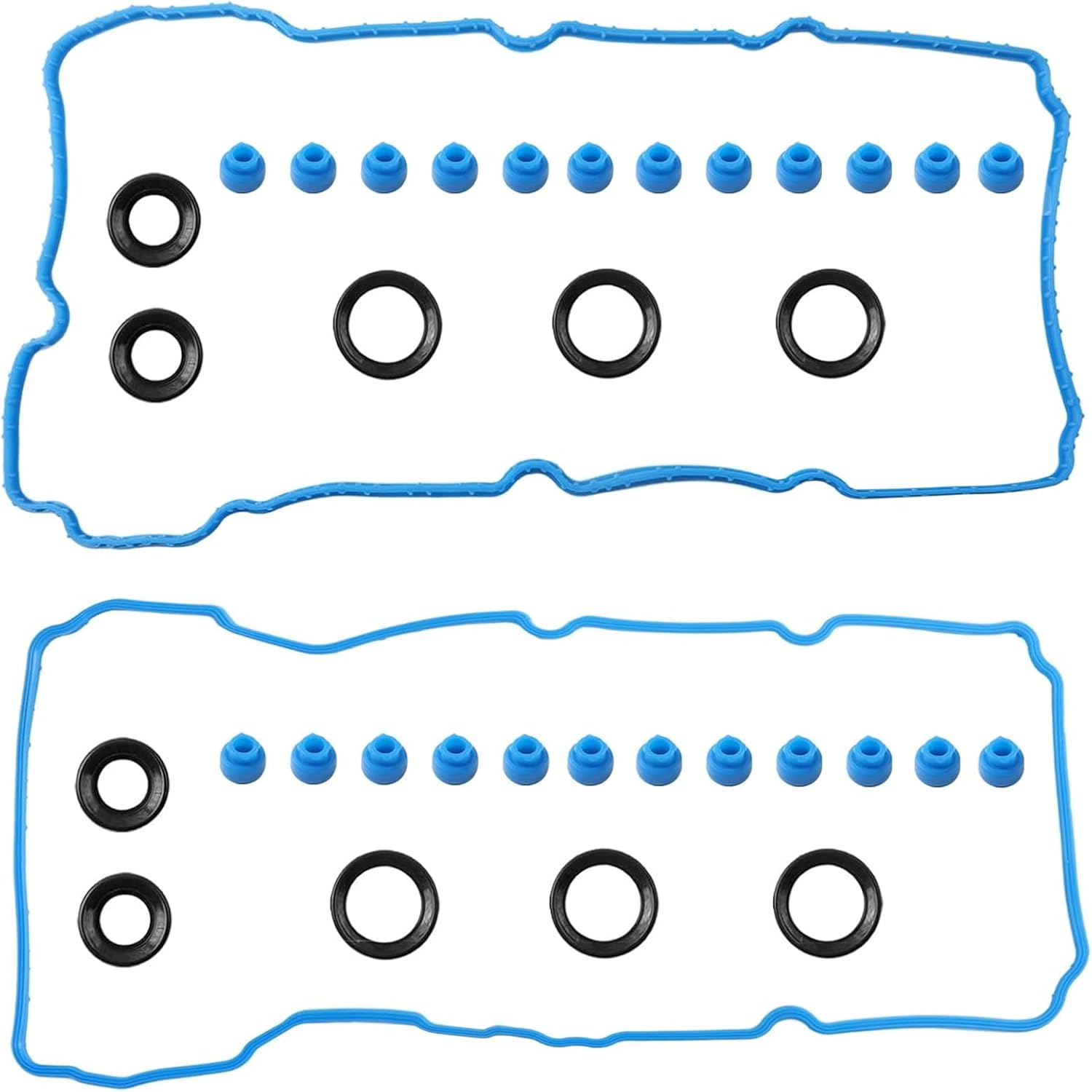 Valve Cover Gasket Set Compatible with Ford Lincoln Vehicle Edge Explorer F150 F-150 2011-2020, Transit 150 250 350, MKS MKT MKX MKZ 2015-2017 3.5L 3.7L V6 Replaces# VS 50814 R, VS50814R, VS50722